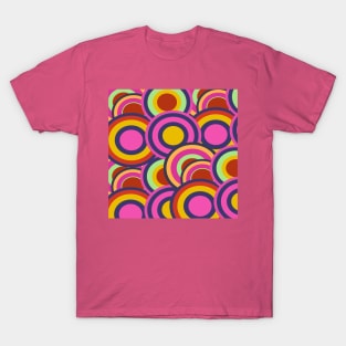 rainbow colors 1960s style abstract pattern T-Shirt